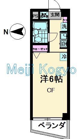 S・FLAT(ワンルーム/3階)の間取り写真