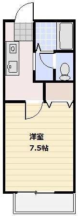 アルカンシェル(1K/1階)の間取り写真