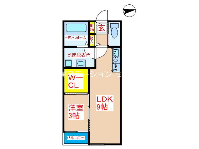 OZEC 隼人(1SLDK/1階)の間取り写真