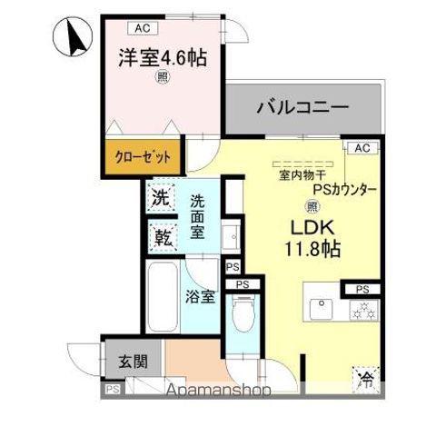 メゾンルル赤川(1LDK/3階)の間取り写真