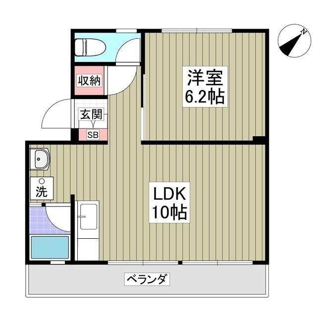 クリアス菖蒲 旧大宝化学工業寮(1LDK/1階)の間取り写真