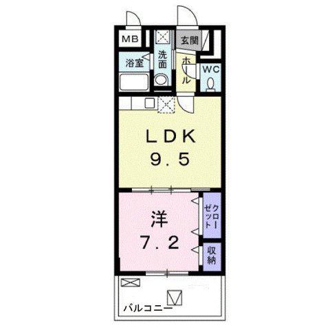 アプローズ(1LDK/9階)の間取り写真