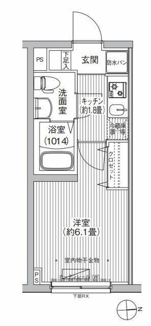 ローレル戸越(1K/3階)の間取り写真
