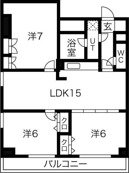 ノールルミエール黒川(3LDK/10階)の間取り写真