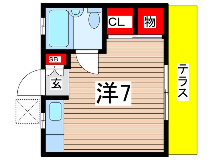 セゾンみつせ(ワンルーム/1階)の間取り写真