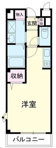メゾンカインドE(ワンルーム/2階)の間取り写真