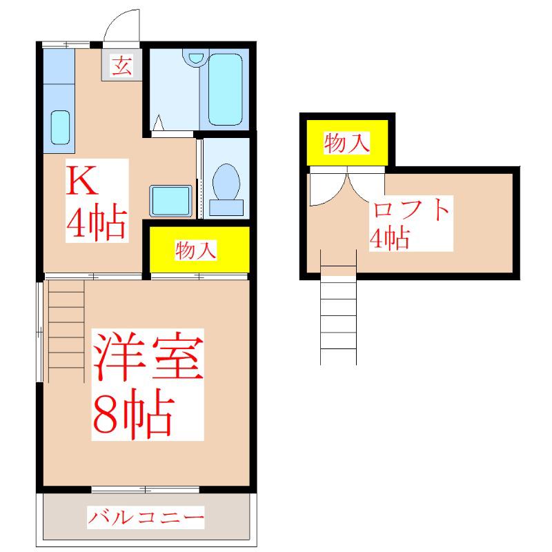 コーポプラム(1K/2階)の間取り写真