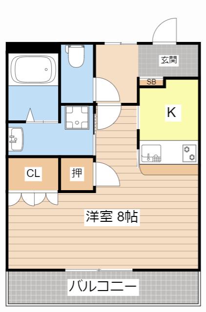 ムリノアヴェント(1K/2階)の間取り写真