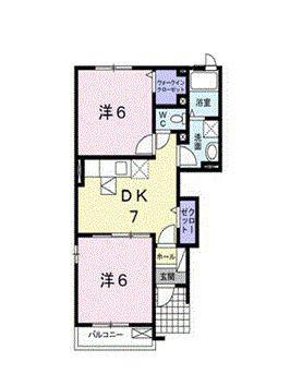 ブルーム-ン(2DK/1階)の間取り写真