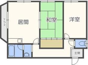 ポトマック(2LDK/4階)の間取り写真