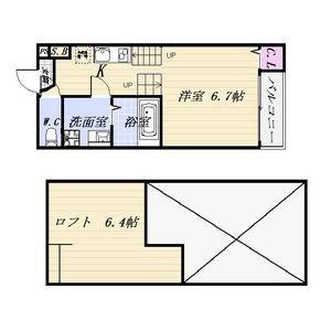 FAMILY STAGE本笠寺(1SK/2階)の間取り写真
