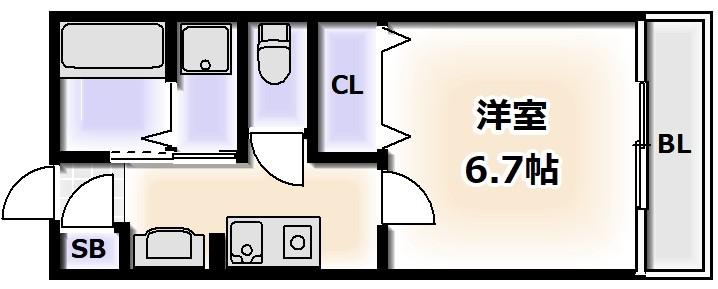 藤貴エイト(1K/4階)の間取り写真