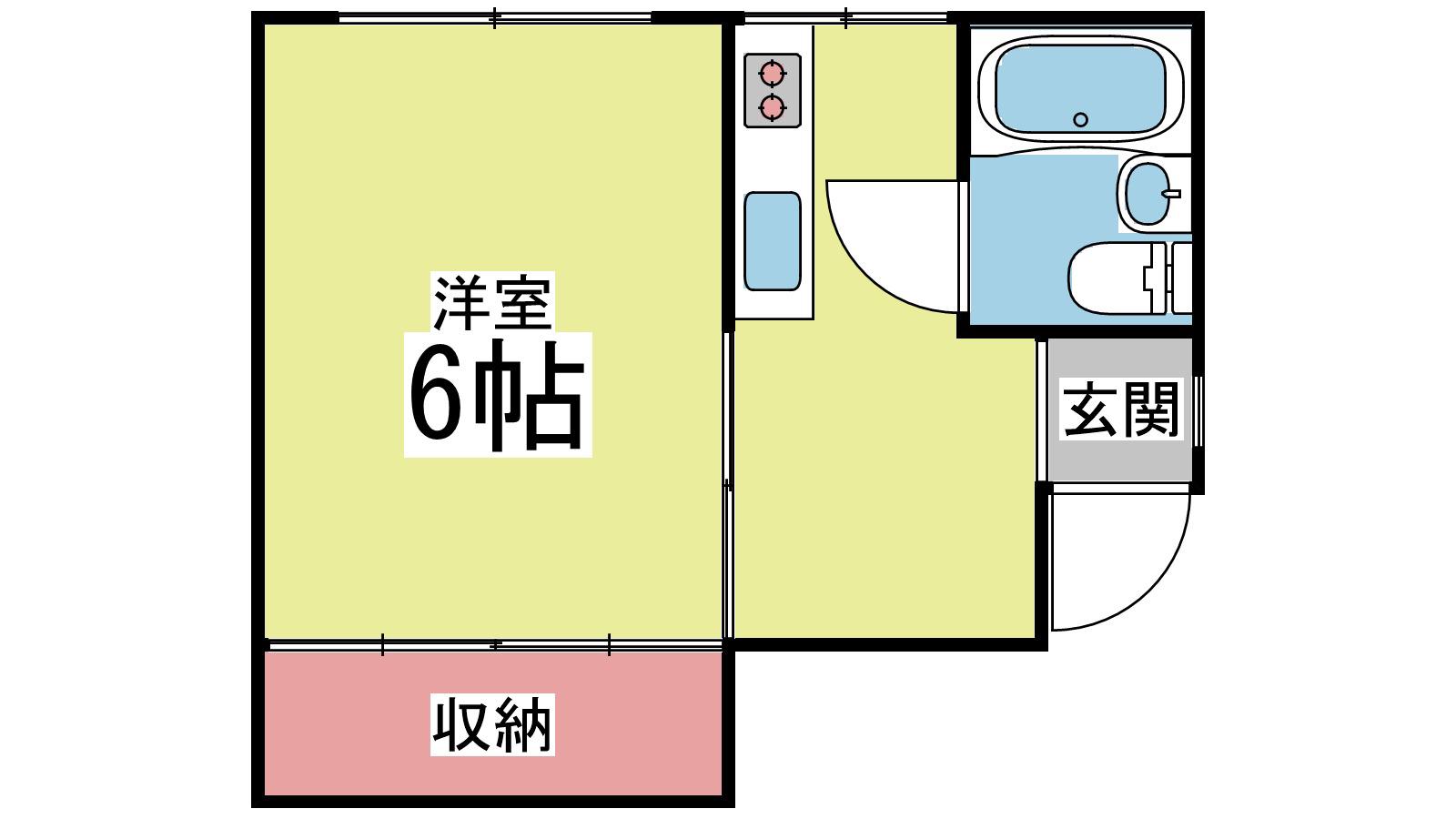 フレンドマンション(1K/5階)の間取り写真