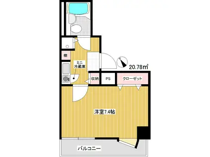 ライオンズプラザ三鷹駅前(1K/9階)の間取り写真