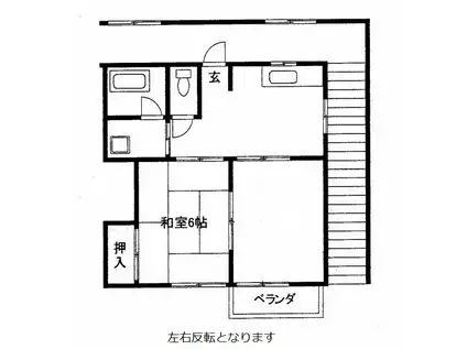 メゾンシノダ(2DK/2階)の間取り写真