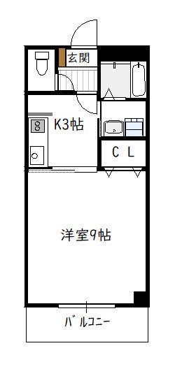 ウエスト・5(1K/2階)の間取り写真