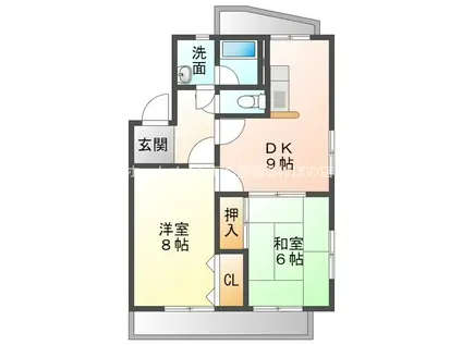 こぐま館(2DK/2階)の間取り写真