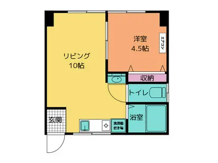 旭ヶ丘総合ビル(1LDK/3階)の間取り写真