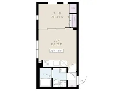 西新宿レジデンス(1LDK/4階)の間取り写真