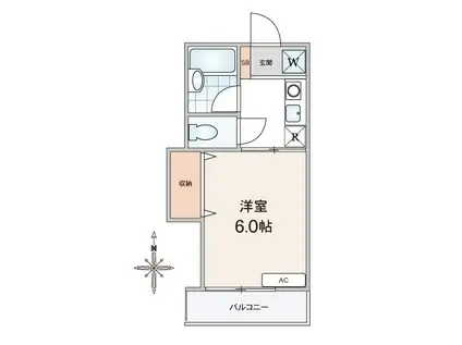 ウエストハイツ(1K/1階)の間取り写真