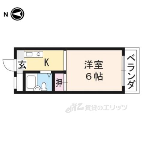 ルミナス一条(1K/3階)の間取り写真