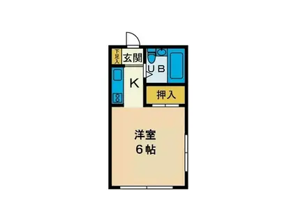 ハイツ東海大A(ワンルーム/1階)の間取り写真