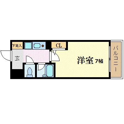 エスリード本町(1K/6階)の間取り写真