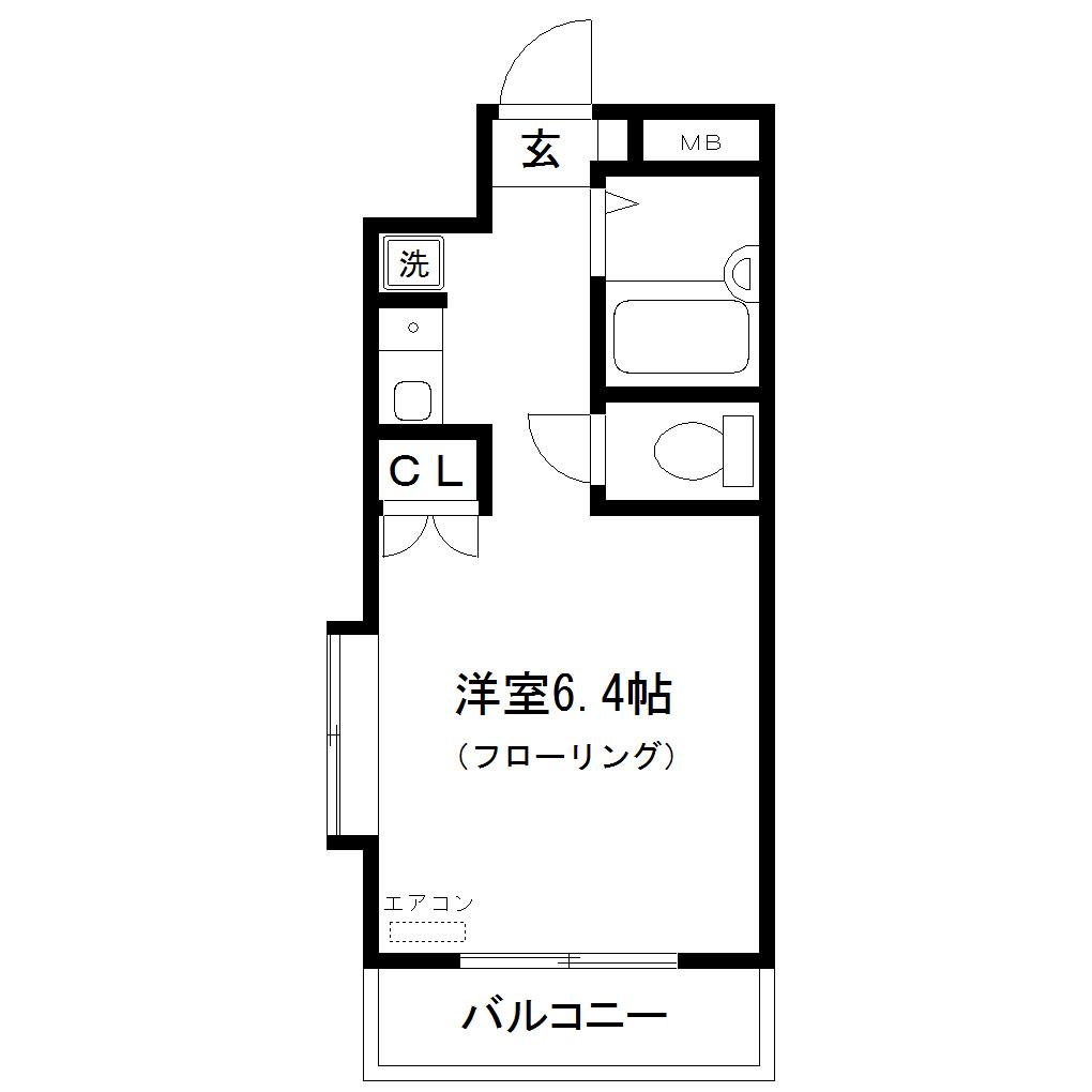 エクセル元住吉(ワンルーム/2階)の間取り写真