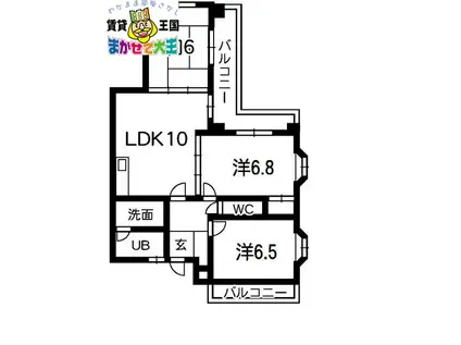 ノーバヒルズ(3LDK/2階)の間取り写真