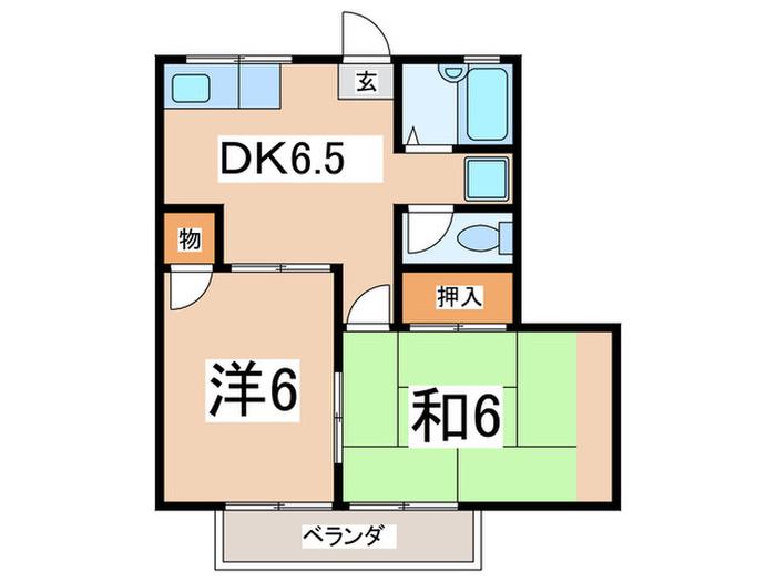 グランデュール鎌倉(2DK/2階)の間取り写真