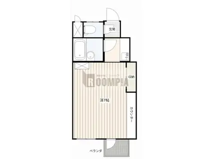 アカディームII(ワンルーム/1階)の間取り写真