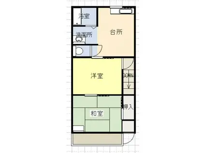 恵巳ハイツ(2DK/2階)の間取り写真