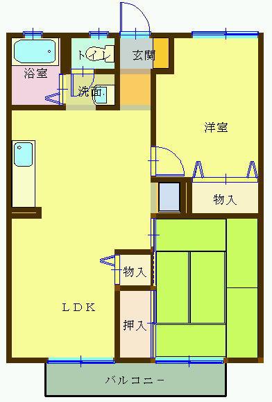 メルベーユ(2LDK/2階)の間取り写真