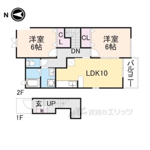 プリマヴェーラ参番館(2LDK/2階)の間取り写真