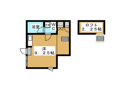 IL COLORE(ワンルーム/2階)の間取り写真