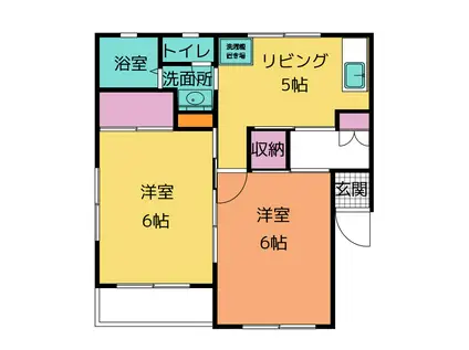 サニーハイツ橋本(2DK/1階)の間取り写真