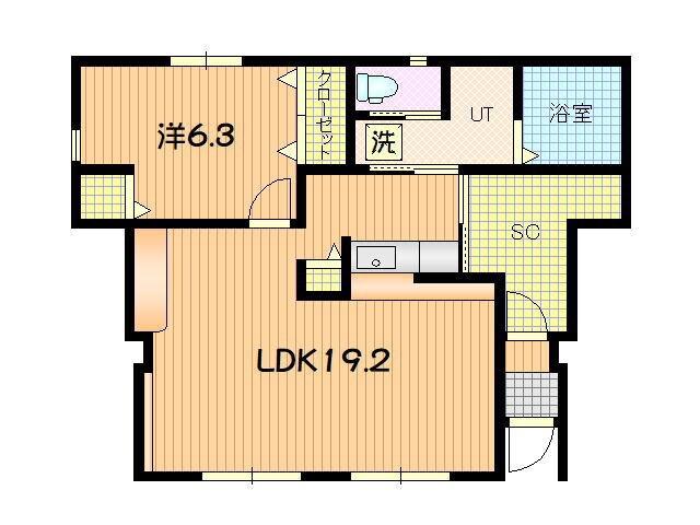 KINGDOMII(1LDK/1階)の間取り写真
