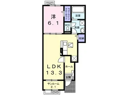 M&H II(1LDK/1階)の間取り写真