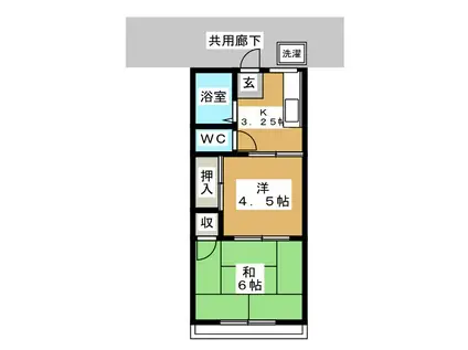 シティハイム加藤(2K/2階)の間取り写真