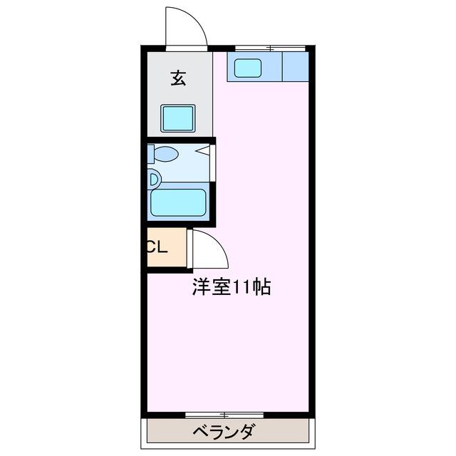 シティハウス西川(ワンルーム/2階)の間取り写真