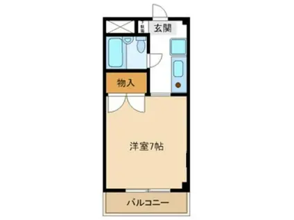 ヴェルデ多摩川(1K/2階)の間取り写真