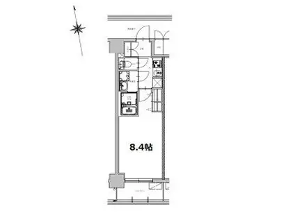 S-RESIDENCE今池BELETA12月契約限定キャ(1K/4階)の間取り写真