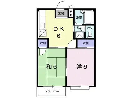 メゾンドパストラルA(2DK/2階)の間取り写真
