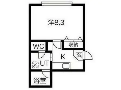 アスコット長町(1K/2階)の間取り写真