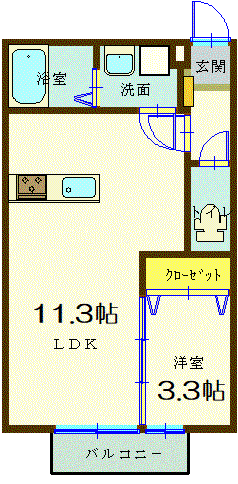 ヴィオールチェ(1LDK/2階)の間取り写真