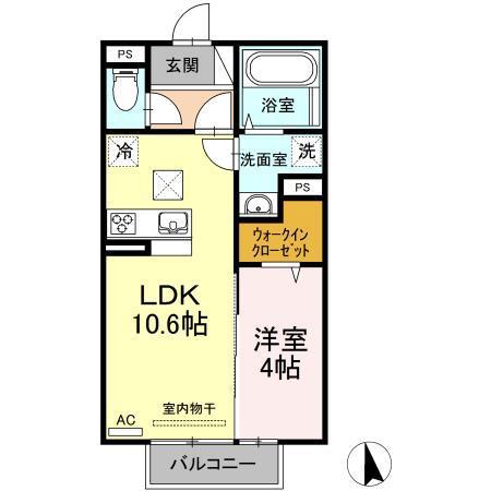 セジュール宮永(1LDK/1階)の間取り写真