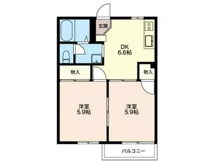 リバーサイド木村(2DK/1階)の間取り写真