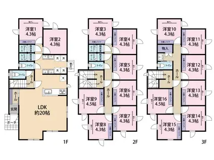 SUNNYSIDE INN辻堂海岸(ワンルーム/2階)の間取り写真