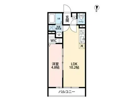 ルピナス(1LDK/1階)の間取り写真