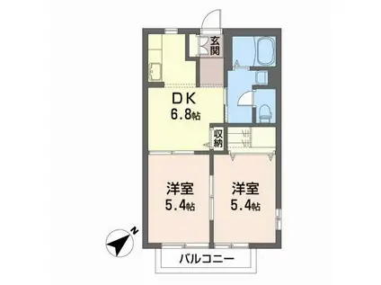 グランドゥール レーブ(2K/2階)の間取り写真